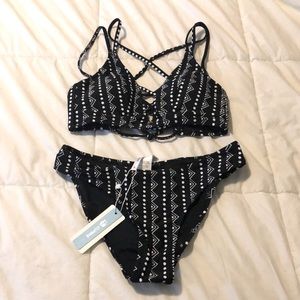 Black and white bikini